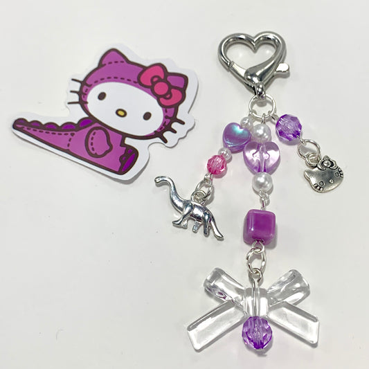 Dinosaur Hello Kitty Keychain