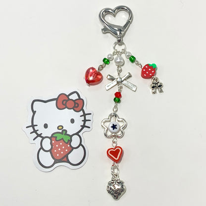 Strawberry Hello Kitty Keychain