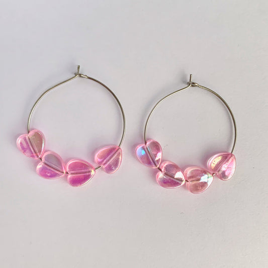 Pink Heart Hoops