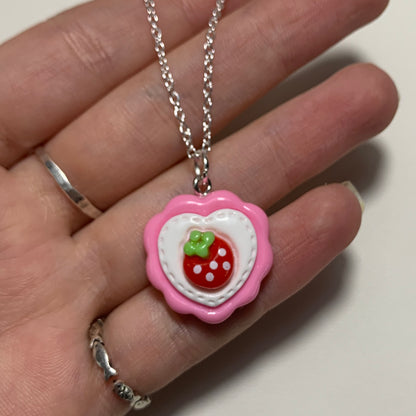 Strawberry Cake Necklace